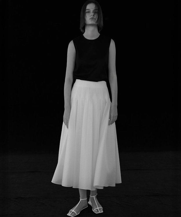 23区 【エステータ】スーピマコットン プレミアムジャージー ノースリーブTシャツ ブラック系