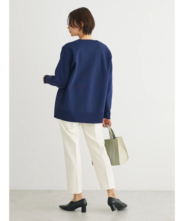 Green Parks かるい クルーネックカーディガン Navy