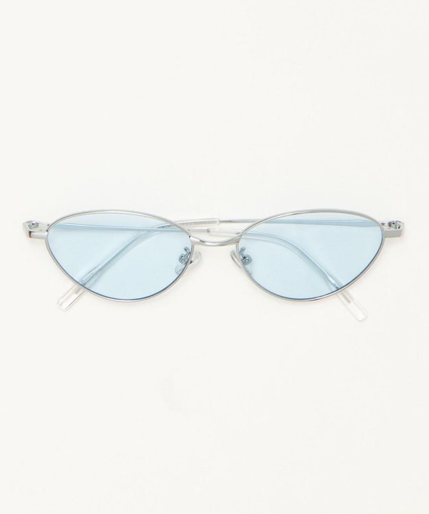 WEGO メタルフレームキャットアイカラーレンズアイウェア ブルー