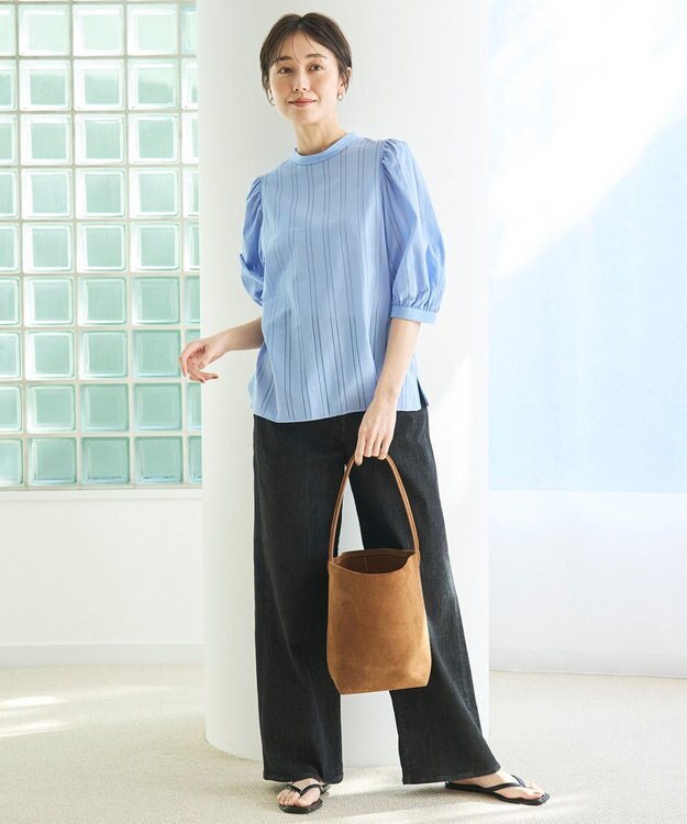 UNFILO 【UNFILO DENIM】撥水ストレッチ ワイドストレートデニム ブラック