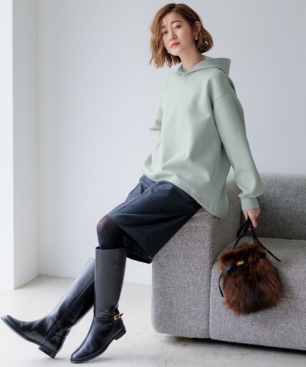 23区 L 【CLASSY.10月号掲載/洗える】TWマットクロス ハーフパンツ グレー系