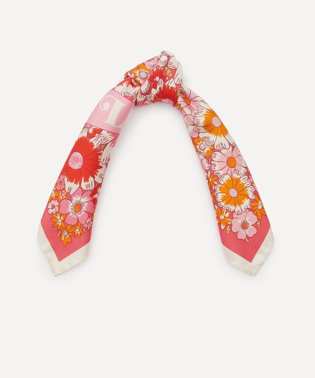 LIBERTY. ラブ リバティ シルクスカーフ 45 ピンク