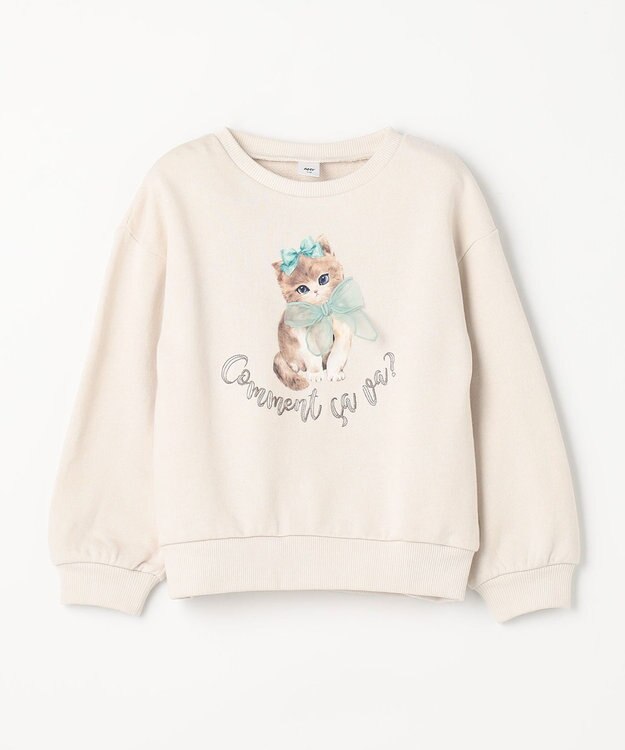 ANY KIDS ネコプリント トレーニャー エクリュ