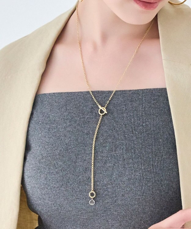 Phoebe 【金属アレルギー対応】ミニマルチェーンロングコインネックレス　ゴールド　ニッケルフリー ゴールド