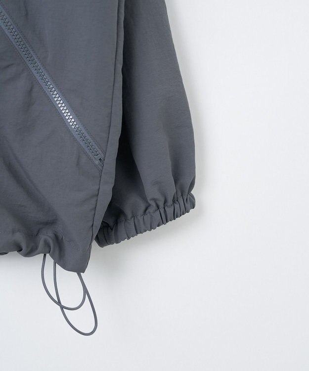 WEGO ナイロンフードシェルブルゾン ダークグレー