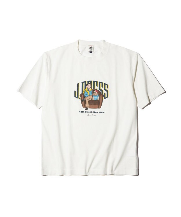 J.PRESS MEN 【AaronChang】【UNISEX】プリント Tシャツ ホワイト系