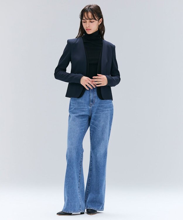 BEIGE， 【洗える・GISELe 10月号掲載】FORD / ウール配色メローハイネックカットソー Black