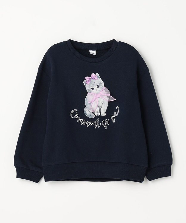 ANY KIDS ネコプリント トレーニャー ネイビー