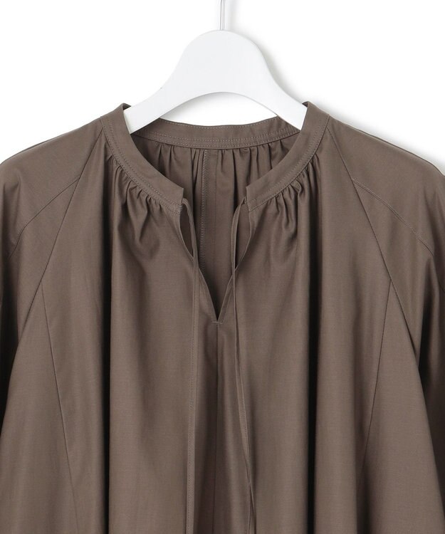 23区 【SLOW/一部店舗限定】ウォッシュドコットンストレッチ ワンピース ダークブラウン系