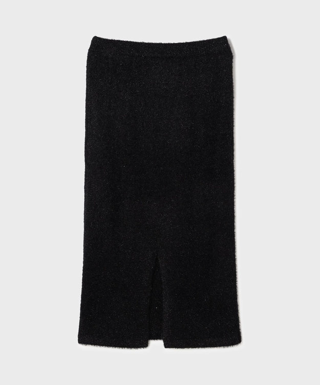 GRACE CONTINENTAL ラメフェザーニットスカート ブラック