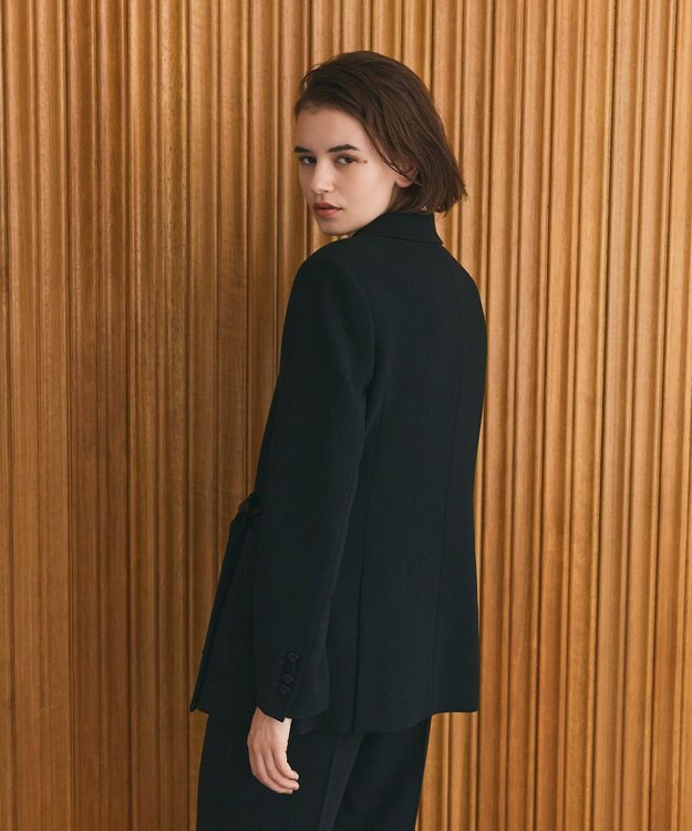 GRACE CONTINENTAL サテンボウ付テーラードジャケット ブラック