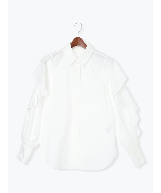 Te chichi 【泉 里香さん着用・Oggi.jp10/23掲載】ラッフルスリーブシャツ ホワイト