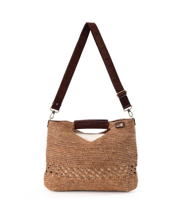 IBIZA ラフィア　2WAYバッグ 濃茶