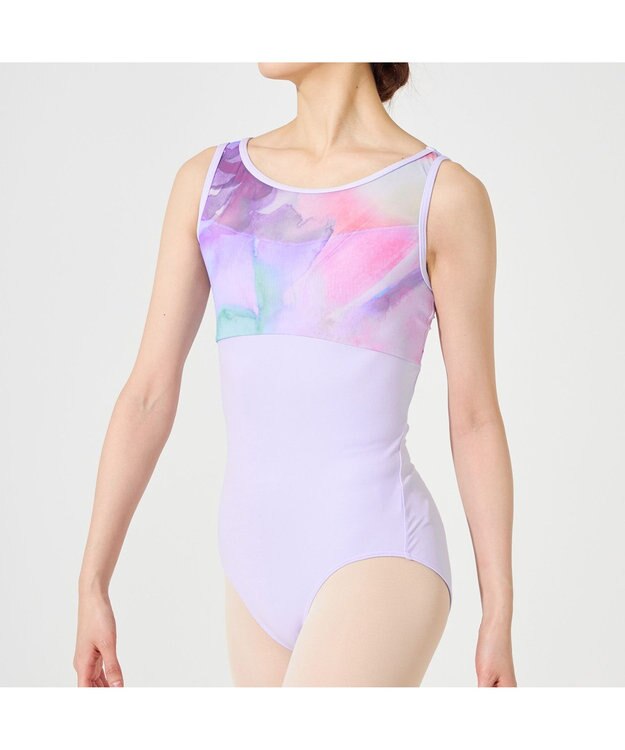 Chacott 【NOZOMI YUASA】ノースリーブレオタード ヒヤシンスプリント