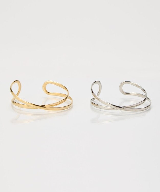 Phoebe 【金属アレルギー対応】ツインカレントカフバングル　ゴールド/ニッケルフリー ゴールド