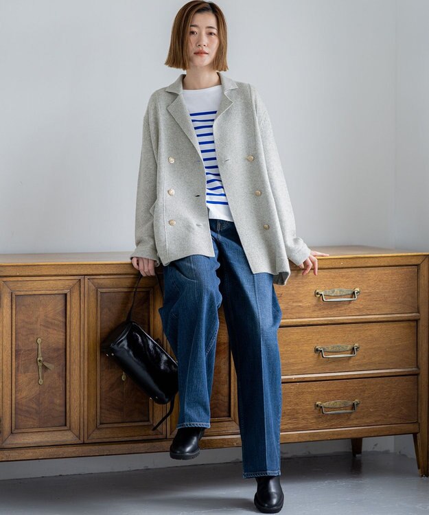 23区 【滝沢眞規子さん着用/RED CARD TOKYO×23区】 センタープレス デニム ワイド パンツ ミッドブルー系