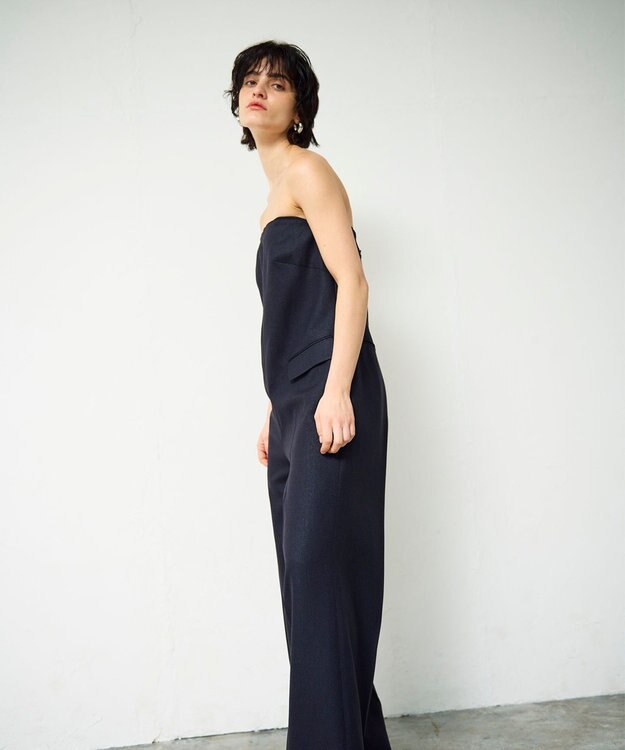 GRACE CONTINENTAL リネンタッチビスチェサロペ ネイビー