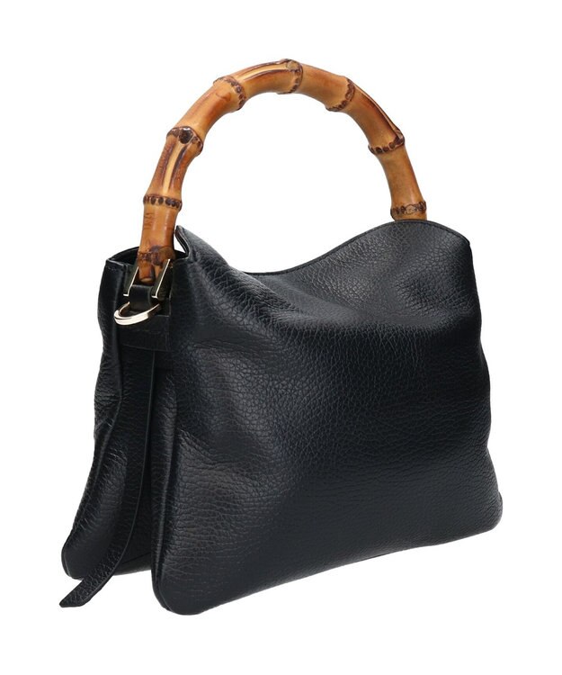INTER-CHAUSSURES 【LORISTELLA】バンブーハンドルソフトレザーハンドバッグ ブラック