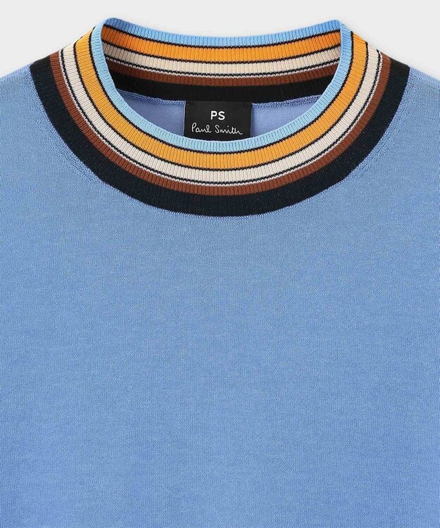 Paul Smith リブストライプ シアーニット サックスブルー