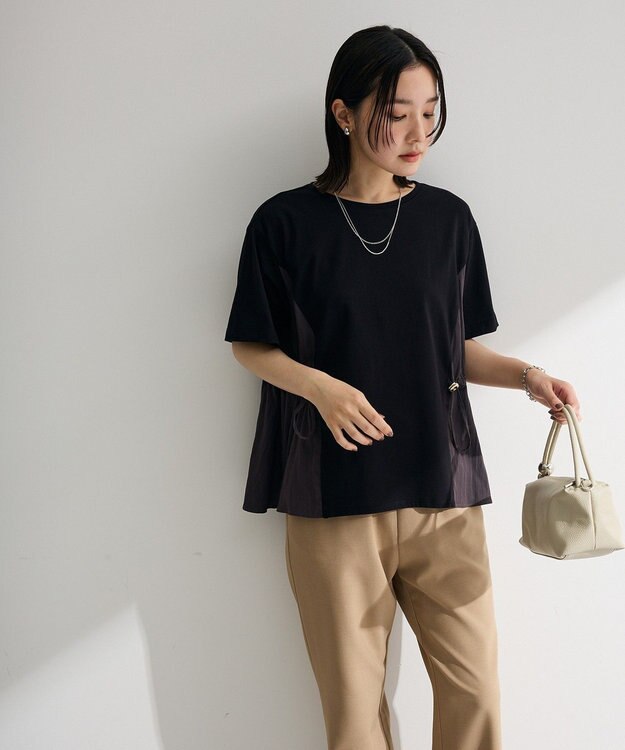 Green Parks 異素材ドッキングプルオーバー Black