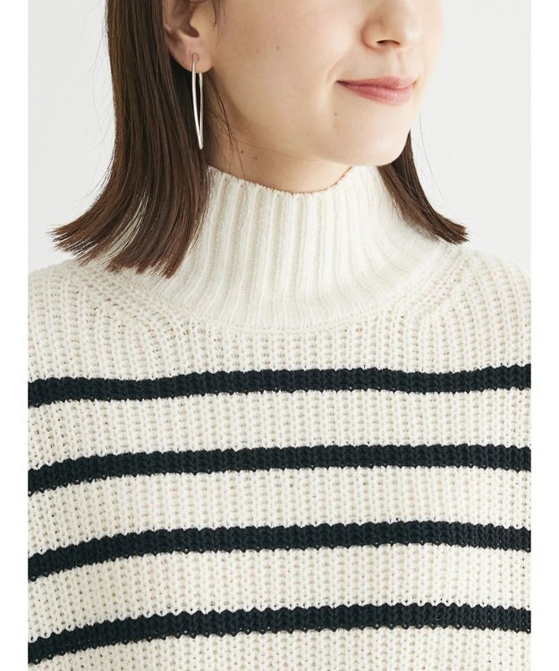 Green Parks ｍｏｋｏモール畦ニット前後差プルオーバー Border