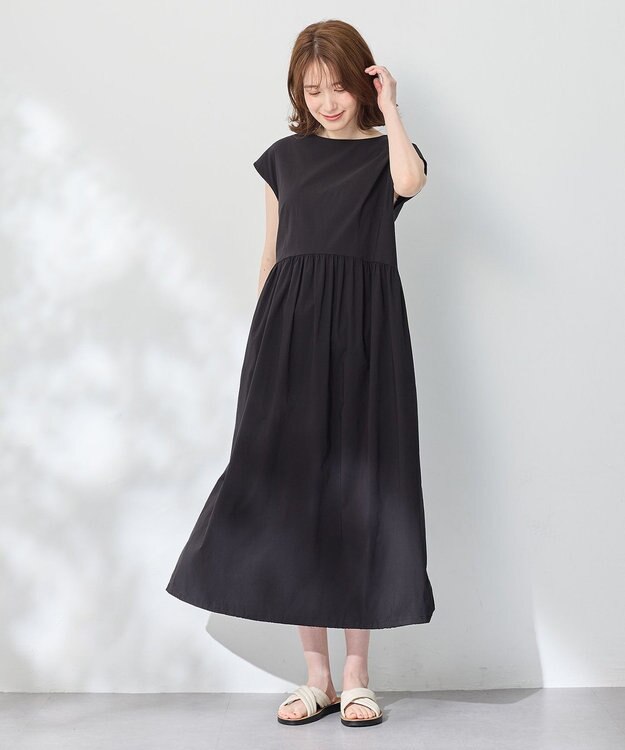 ANY 【撥水/2WAY】ドロストワンピース ブラック