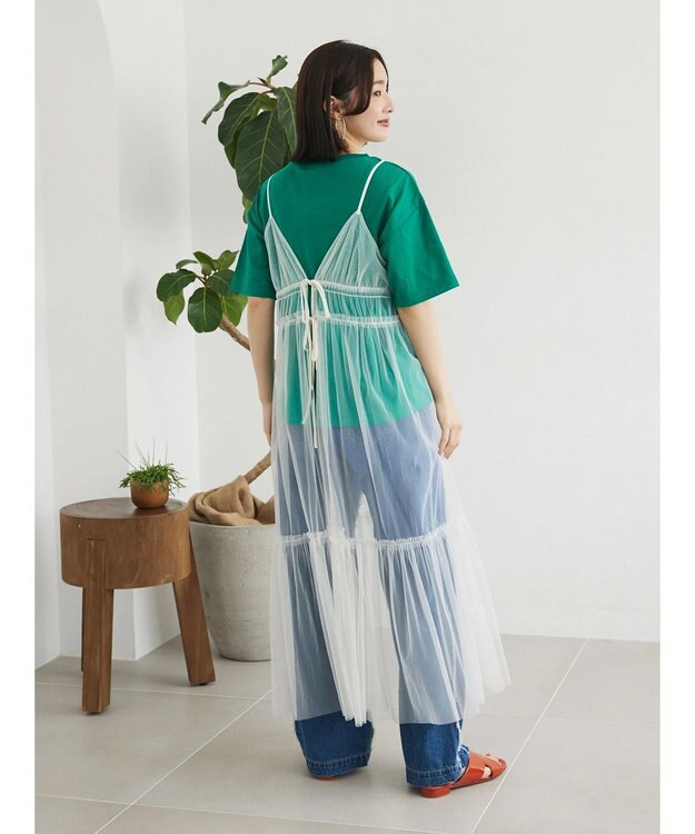 Green Parks ・ＥＬＥＮＣＡＲＥ　ＤＵＥ　２ｗａｙチュールキャミワンピ Off White