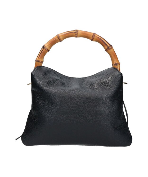 INTER-CHAUSSURES 【LORISTELLA】バンブーハンドルソフトレザーハンドバッグ ブラック
