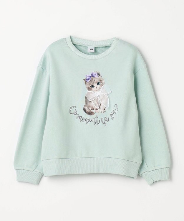 ANY KIDS ネコプリント トレーニャー ミント