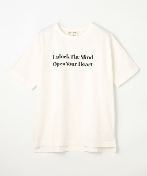 ANY オーガビッツロゴ・フォトTシャツ オフ×ブラックロゴ
