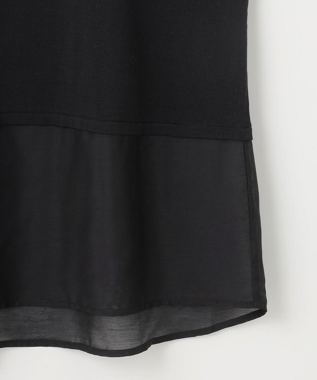 J.PRESS LADIES L 【洗える・抗菌防臭】FABRIC コンビ ニット ブラック系