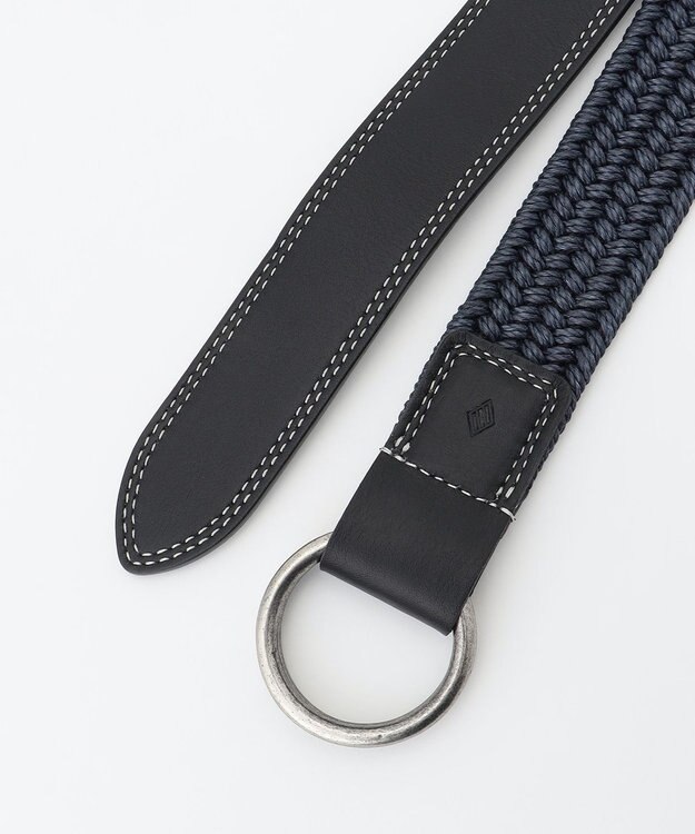 JOSEPH ABBOUD 【イタリア素材・ストレッチ・日本製】 ストレッチリネン ベルト ネイビー系