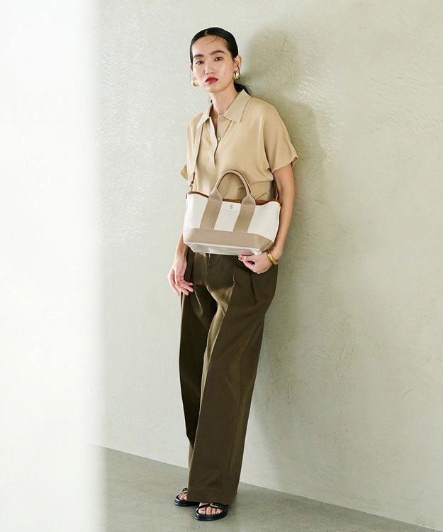 TOPKAPI 【Breath TOPKAPI】SCOTCH GRAIN スコッチグレイン ショルダー付き ミニ トート バッグ ペールベージュ