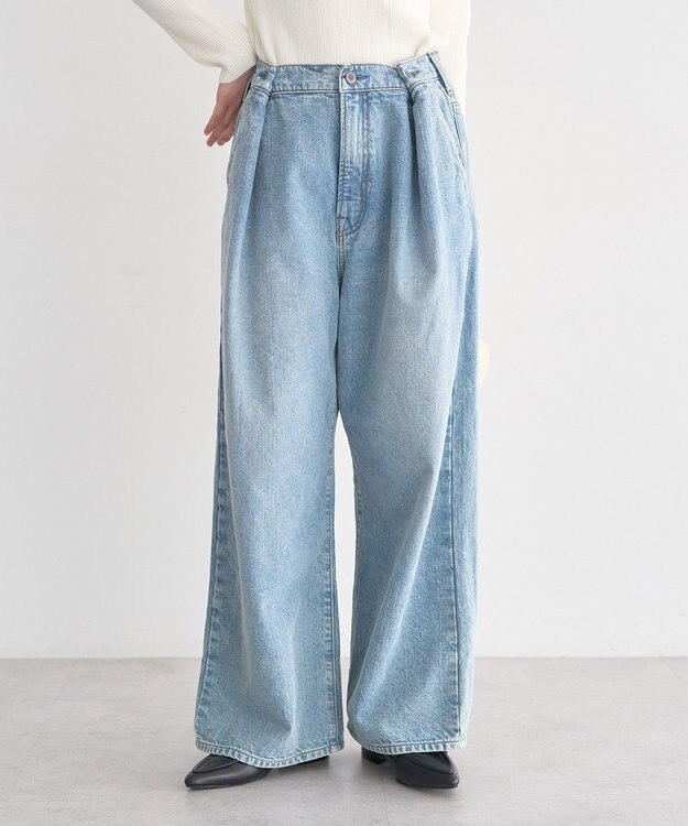 earth music&ecology ポケットレースデニムパンツ Light Indigo