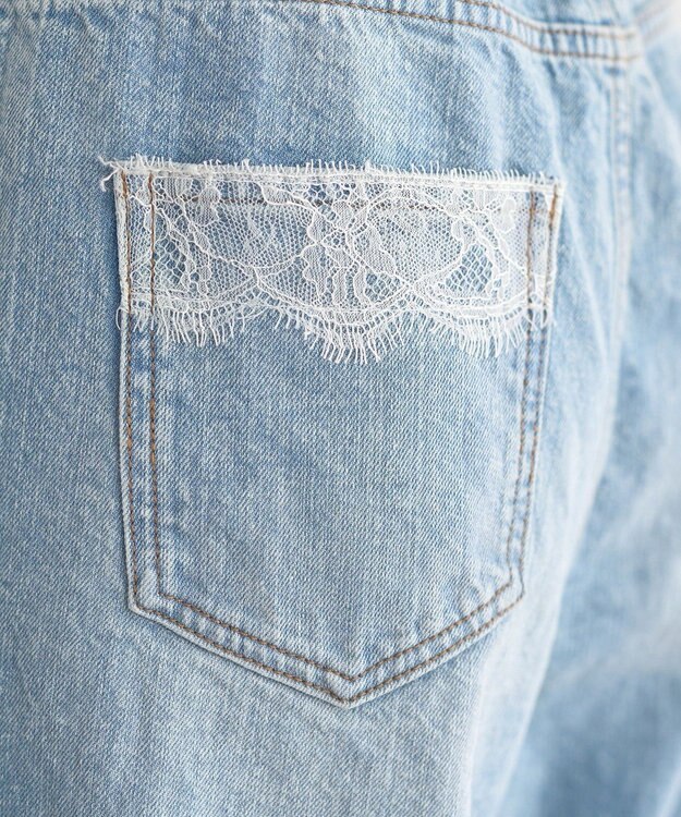 earth music&ecology ポケットレースデニムパンツ Light Indigo