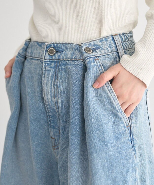 earth music&ecology ポケットレースデニムパンツ Light Indigo