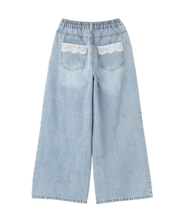 earth music&ecology ポケットレースデニムパンツ Light Indigo