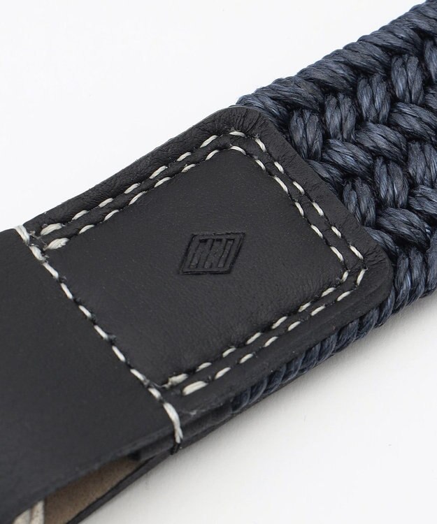 JOSEPH ABBOUD 【イタリア素材・ストレッチ・日本製】 ストレッチリネン ベルト ネイビー系