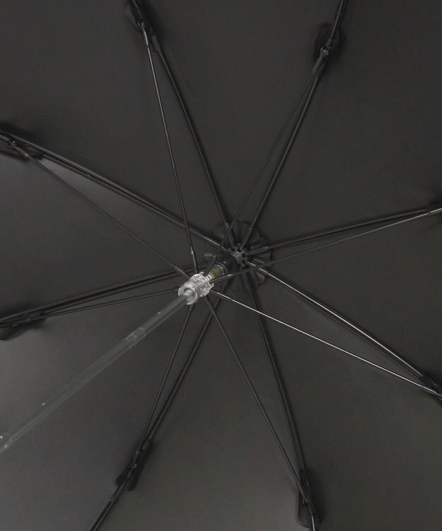 MOONBAT 【WEB限定/遮光率100%/遮熱/UV】POLO RALPH LAUREN（ポロ ラルフローレン）晴雨兼用日傘 無地 オーバーロック刺繍 長傘 ブラック