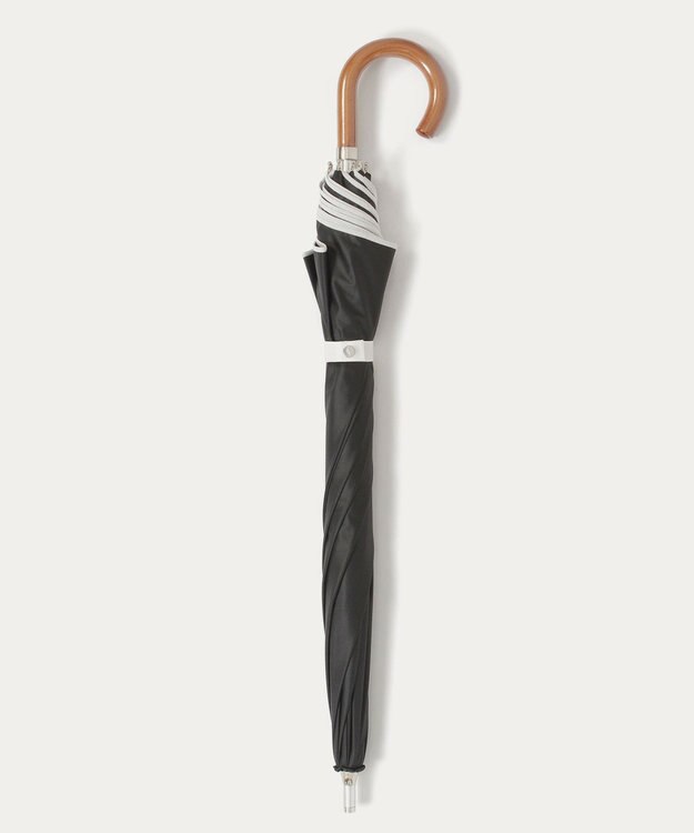 MOONBAT 【WEB限定/遮光率100%/遮熱/UV】POLO RALPH LAUREN（ポロ ラルフローレン）晴雨兼用日傘 無地 オーバーロック刺繍 長傘 ブラック