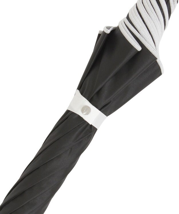 MOONBAT 【WEB限定/遮光率100%/遮熱/UV】POLO RALPH LAUREN（ポロ ラルフローレン）晴雨兼用日傘 無地 オーバーロック刺繍 長傘 ブラック