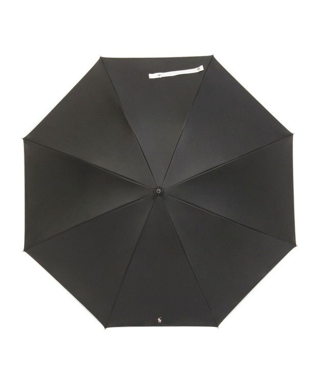 MOONBAT 【WEB限定/遮光率100%/遮熱/UV】POLO RALPH LAUREN（ポロ ラルフローレン）晴雨兼用日傘 無地 オーバーロック刺繍 長傘 ブラック