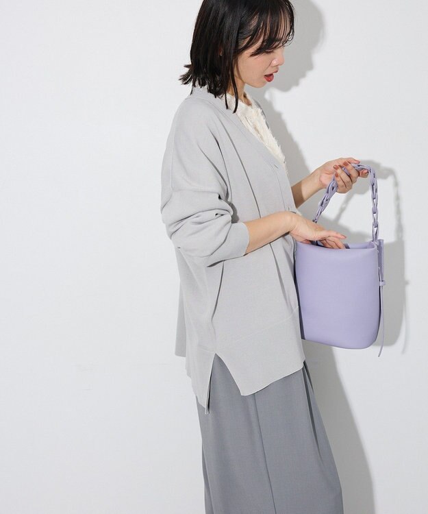 Green Parks ここちニットＶネックカーディガン Gray