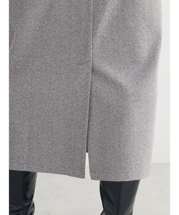 Green Parks 柄圧縮ポンチＩラインスカート Herringbone