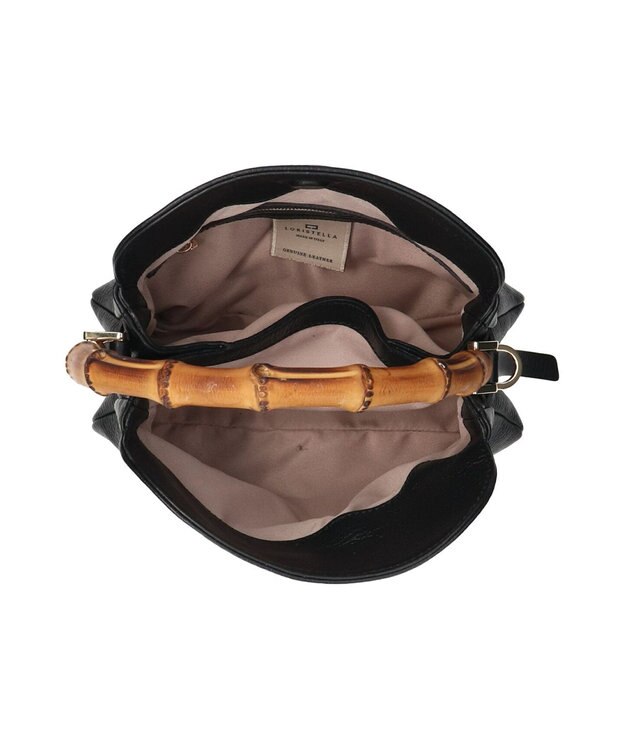 INTER-CHAUSSURES 【LORISTELLA】バンブーハンドルソフトレザーハンドバッグ ブラック