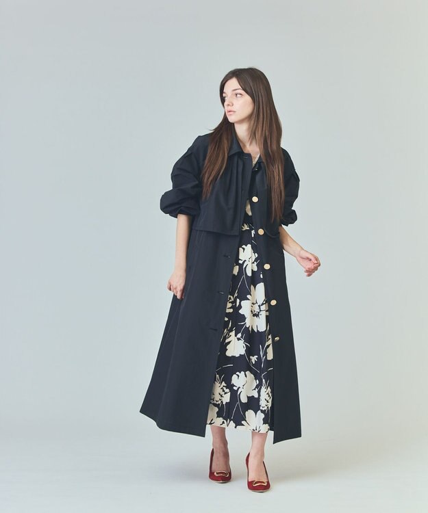 GRACE CONTINENTAL タッサードレスコート ブラック