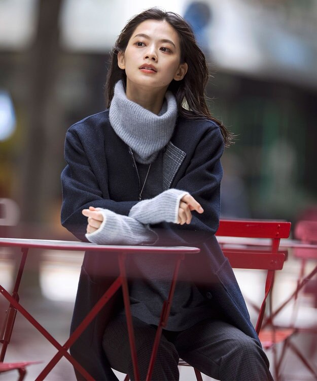 J.PRESS LADIES ピュアカシミヤ ネックウォーマー ライトグレー系