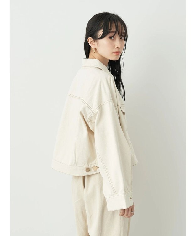 earth music&ecology マントスリーブＧジャン Ecru