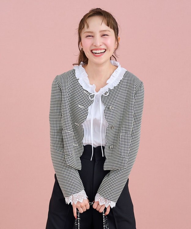 TOCCA 【百田夏菜子さん着用】【消臭】BABY SCALLOP 千鳥柄ジャケット ブラック系5