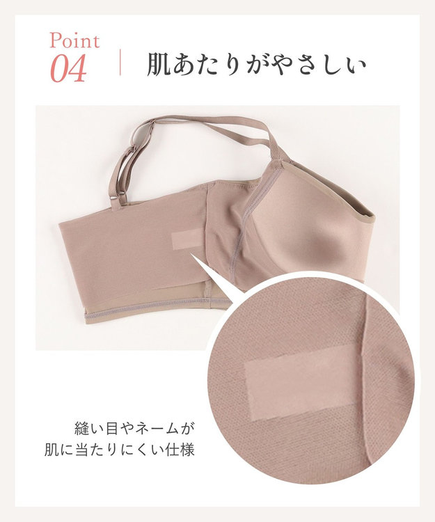 Wing ノンワイヤーブラ ラク きれいなバストシルエット さらっと快適 【シンクロハーフトップ】 ブラトップ 3Lまで対応 大きいサイズ KB1040 ウイング／ワコール ベージュ